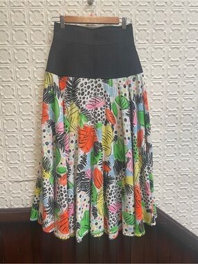 80s Designer Barboglio High-Waist Midi Skirt